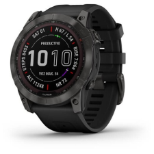 Умные часы Garmin Fenix 7X Sapphire Solar черные, кожанный ремешок