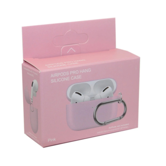 Силиконовый чехол с карабином для AirPods PRO Pink